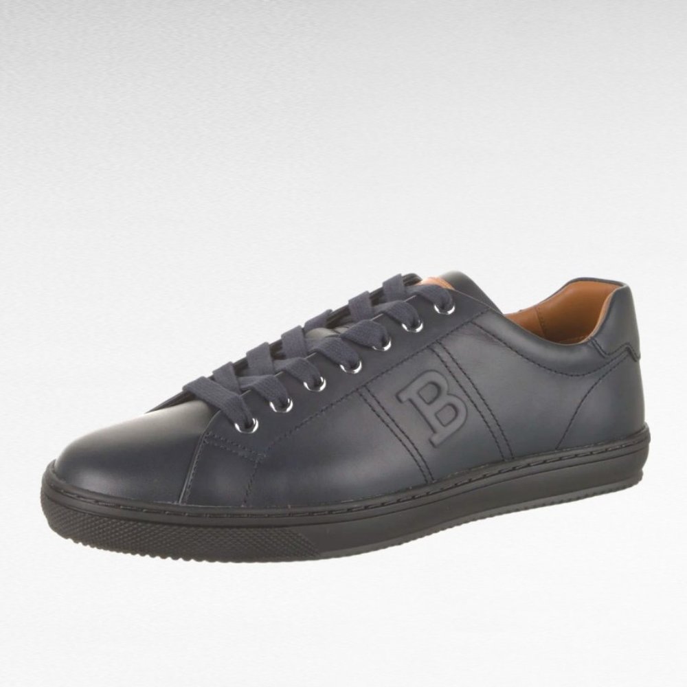 Bally Orivel Low-Top Leather Sneakers Navy Blue Size 9